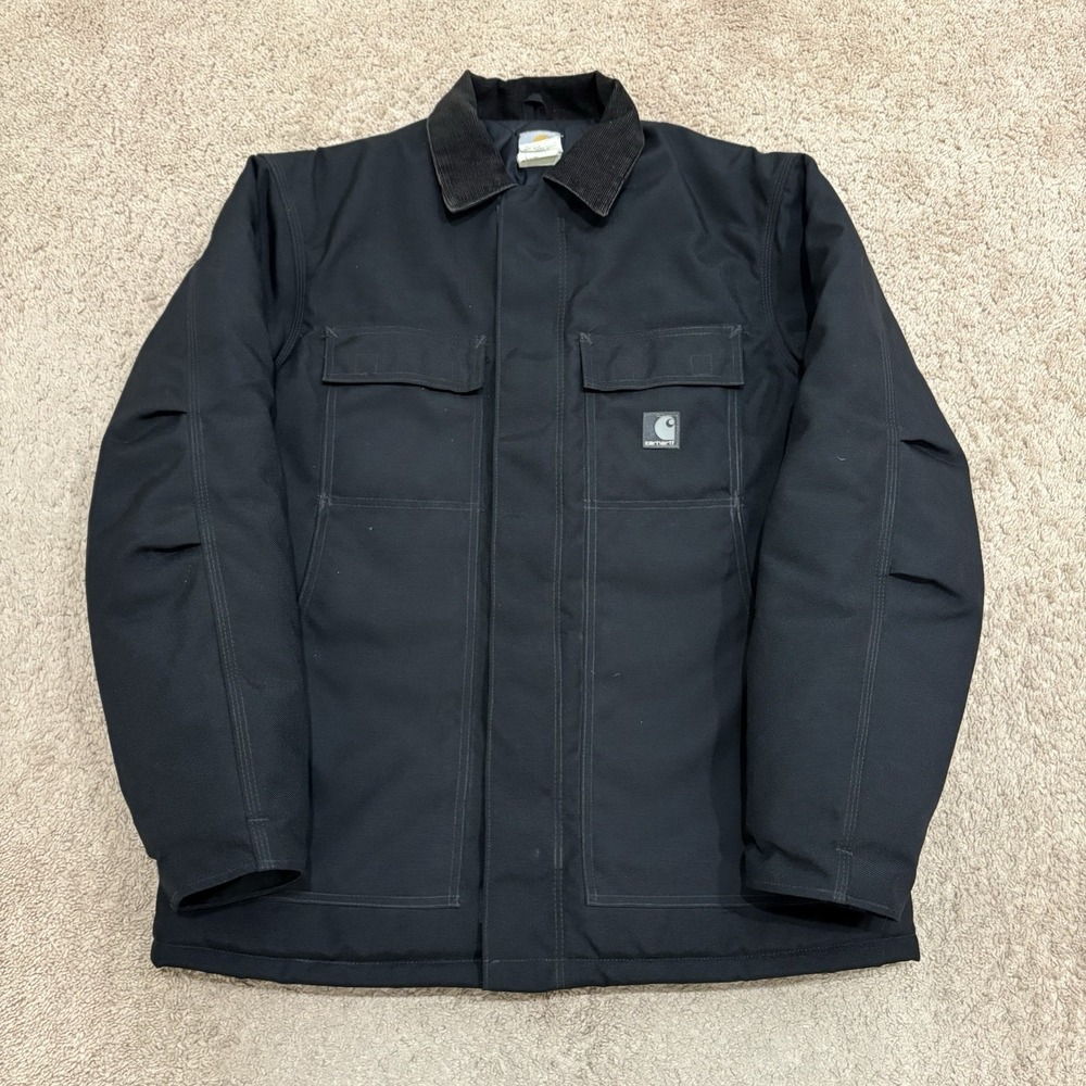 Carhartt Yukon Extremes Arctic Jacket Mens Medium Black Quilt Lined Coat C55 BLK